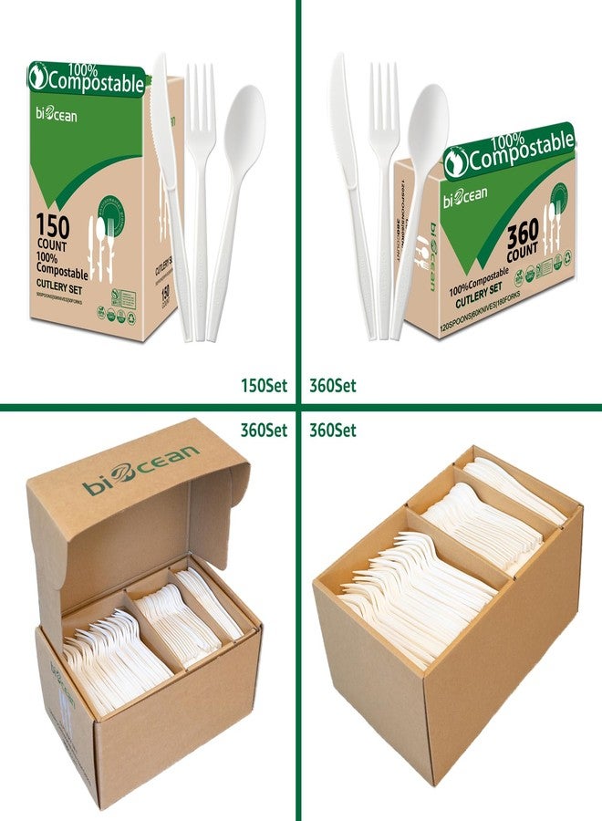 BIOCEAN 100% Compostable No Plastic Knives Forks Spoons Utensils, The Heavyweight Heavy Duty Flatware is Eco Friendly Products for Lounge Party Wedding BBQ Picnic Camping. - Image 3