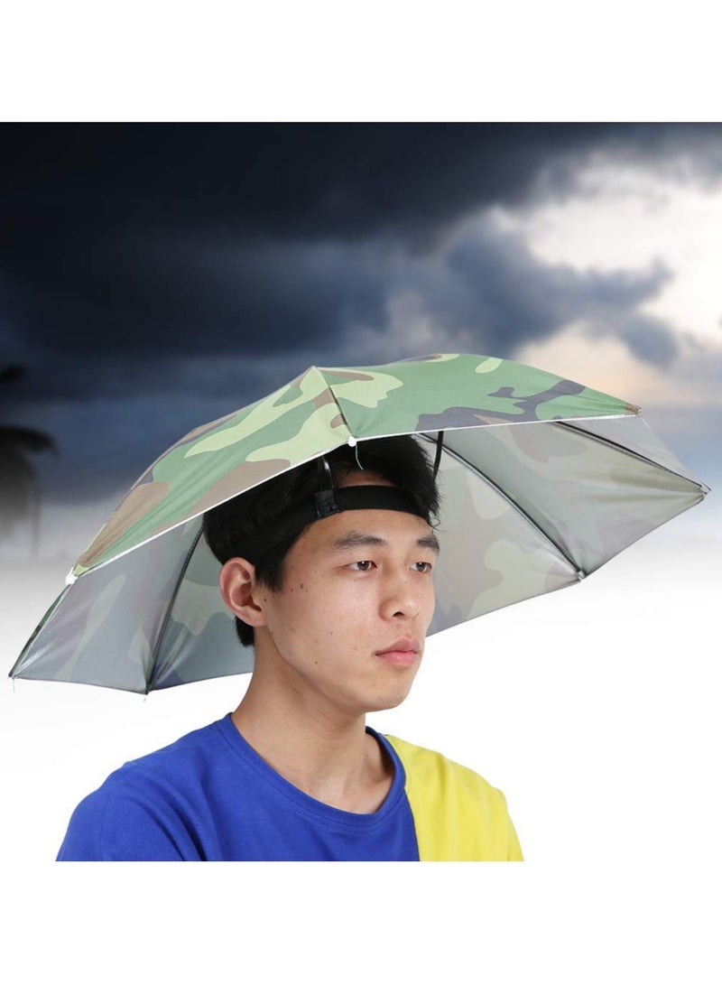 GNAFOTU Umbrella Hat - 65cm Sunscreen Windproof Hands-Free UV Protection Cap, Head-Mounted Folding Top for Fishing, Beach, Golf, Sunshade Outdoor - Image 2