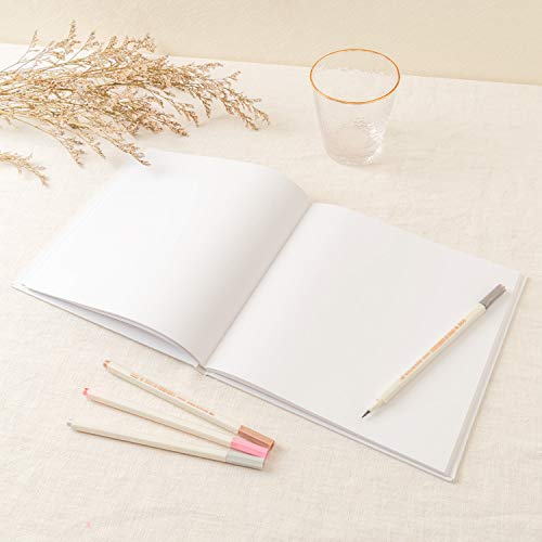 Calculs Polaroid Bridal Shower Guest Book From Miss To Mrs Bachelorette Party Picture Book 8.5” Square Blank Pages, White Cover Rose Gold Foil Stamping - Image 2