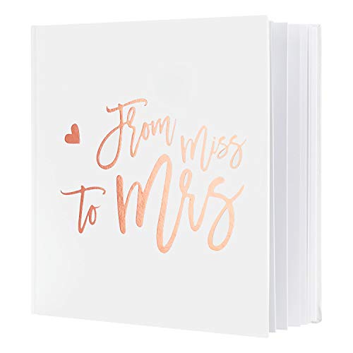 Calculs Polaroid Bridal Shower Guest Book From Miss To Mrs Bachelorette Party Picture Book 8.5” Square Blank Pages, White Cover Rose Gold Foil Stamping - Image 4