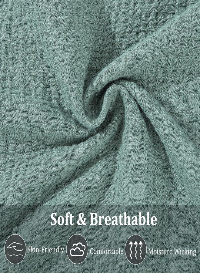 SheSeek Muslin Nursing Cover Up for Breastfeeding, Soft & Breathable Cotton Breast Feeding Cover for Women, Full Privacy Breastfeeding Cover - Newborn Baby Essential, Green - Image 3