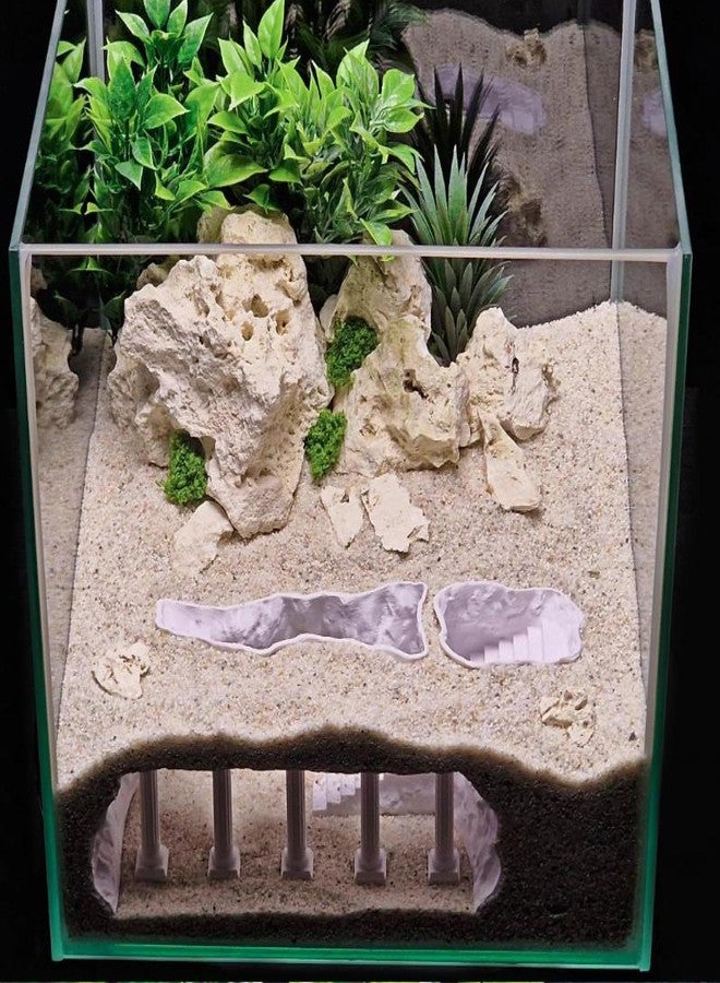 Leefasy Aquarium Underground Roman Column Cave,Hide Out,Sturdy,Landscaping Decor Aquarium Decoration Fish Tank Decoration for, L White - Image 3