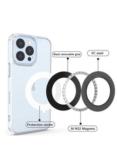 Y&D 2 Pcs Phone Magnetic Ring, Compatible with Magsafe Wireless Charger for iPhone 13/ 13 Pro/ Mini/ Pro Max/ 12 and Huawei Receiver Car Metal Ring Sticker  - Image 4
