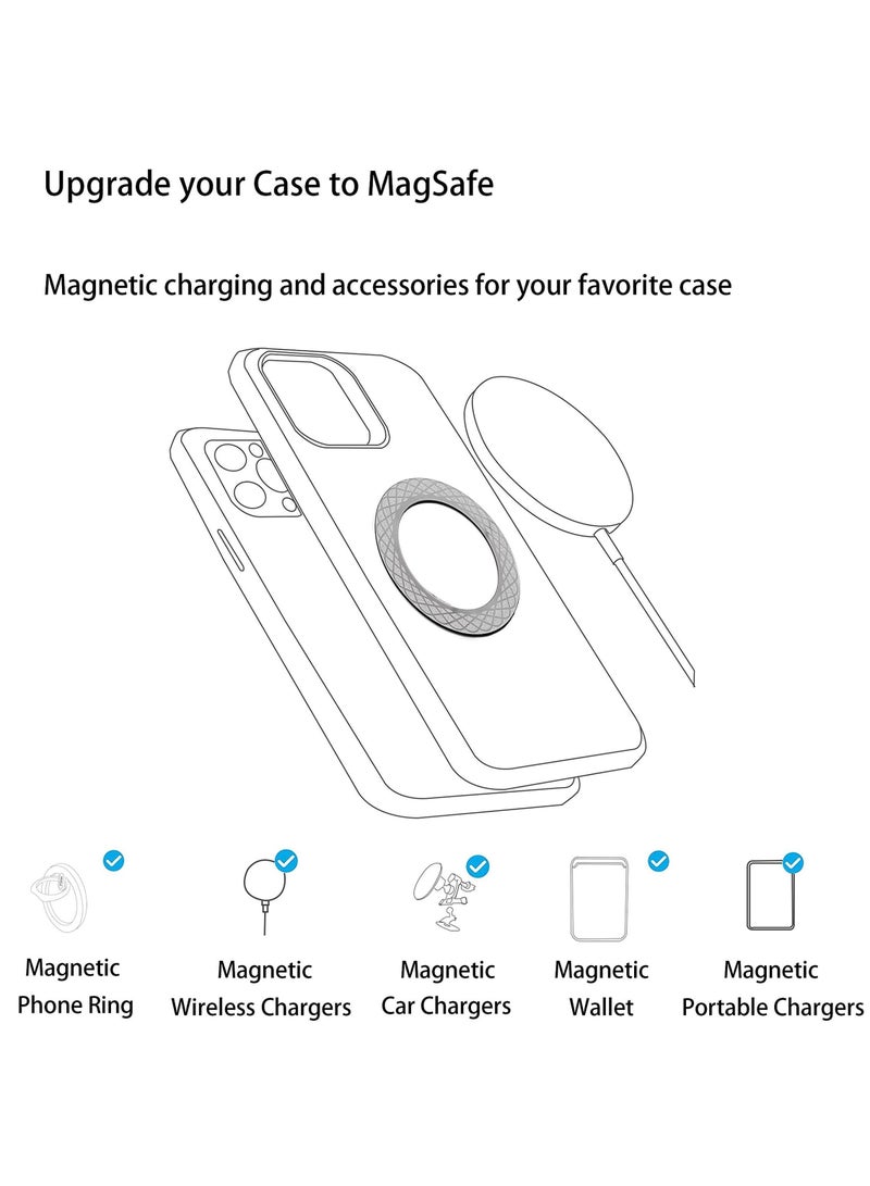 Y&D 2 Pcs Phone Magnetic Ring, Compatible with Magsafe Wireless Charger for iPhone 13/ 13 Pro/ Mini/ Pro Max/ 12 and Huawei Receiver Car Metal Ring Sticker - Image 5