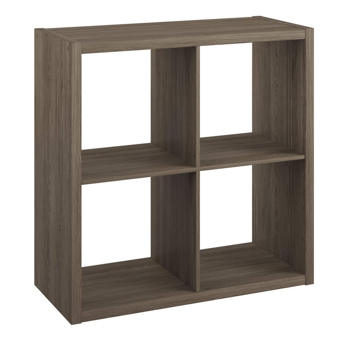 4552 DECORATIVE OPEN BACK 4CUBE STORAGE ORGANIZER GRAPHITE GRAY