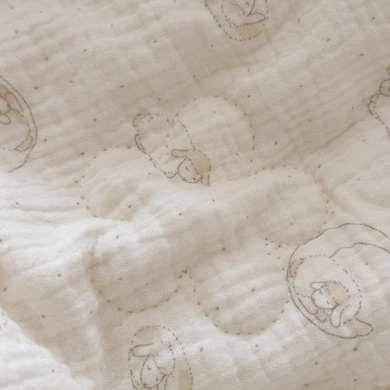 BuLuTu Muslin Baby Quilt Crib Blanket Toddler Comforter for Girls Boys| 2 Layer Cotton Muslin| Soft Breathable| 47"x59", 1.5 Pounds| Sheep Pattern | Machine Washable - Image 4