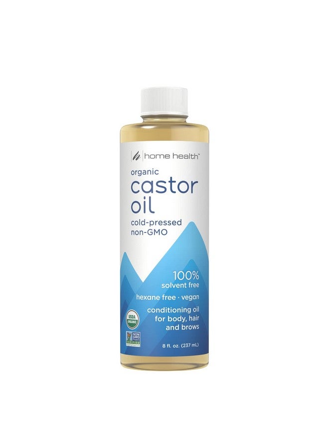 Home Health Castor Oil8 Fl Ozconditioning Oil For Body Skin & Browsnongmo Usdacertified Organiccold Pressedsolvent & Hexane Free - Image 1