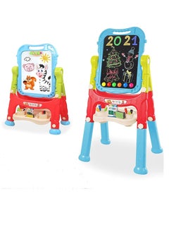 XICEN Rotatable Double Sided Easel for Kids Adjustable Magnetic Drawing Board Rotating Standing Art Easel with Painting Accessories for Children Boys Girls  - Image 1