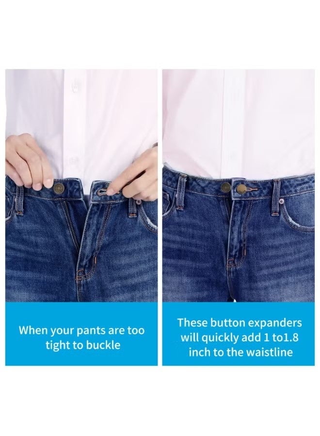 12 PCS Button Extenders for Jeans, Pants - Waist Extenders for Women & Men, No Sewing Instant Waistband Extension 1-1.8 Inches - Image 5