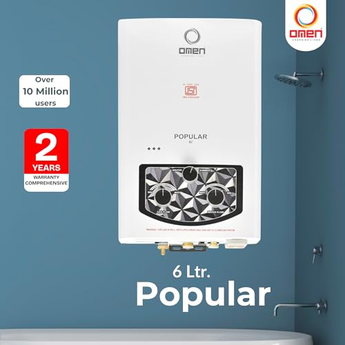 Omen Changing Lives Popular 6L Gas Water Heater (Geyser) | Instant LPG Gas Geyser | Wall Mounted | Auto Ignition | Flame & Water Control Knob | Summer-Winter Mode | Suitable For Bathroom & Kitchen - Image 2