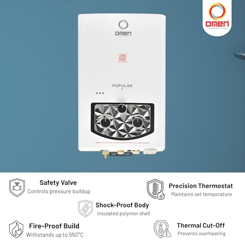 Omen Changing Lives Popular 6L Gas Water Heater (Geyser) | Instant LPG Gas Geyser | Wall Mounted | Auto Ignition | Flame & Water Control Knob | Summer-Winter Mode | Suitable For Bathroom & Kitchen - Image 5