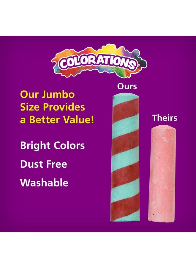 Colorations Sidewalk Chalk 50Pc 4” X 1” Washable Bright Colored Chalk Set Fun Kid Art Colors & Patterns Draw On Classroom Chalkboard Or Outdoor Playground Jumbo Bulk - Image 5