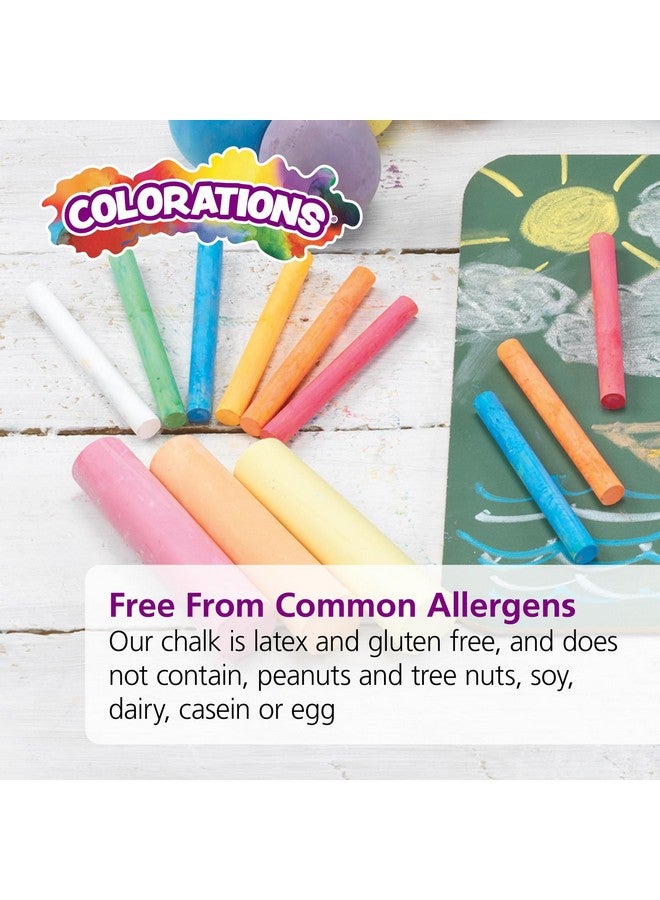 Colorations Sidewalk Chalk 50Pc 4” X 1” Washable Bright Colored Chalk Set Fun Kid Art Colors & Patterns Draw On Classroom Chalkboard Or Outdoor Playground Jumbo Bulk - Image 2