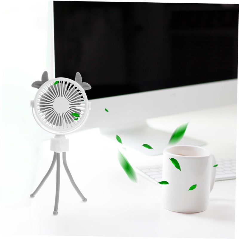 USB Rechargeable Portable Handheld Crib Fan with Flexible Tripod Speeds for Car Seat Camping Office Home - Image 5
