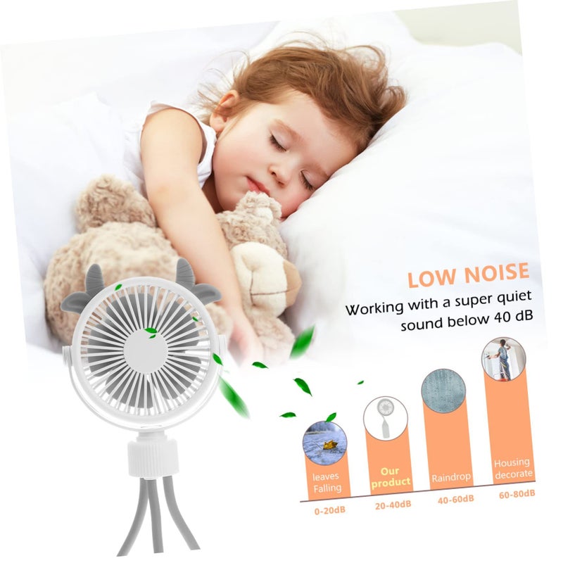USB Rechargeable Portable Handheld Crib Fan with Flexible Tripod Speeds for Car Seat Camping Office Home - Image 4