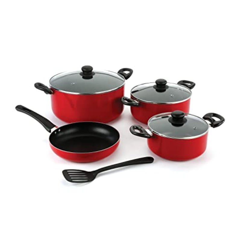 8 Piece Non Stick Cookware Set DC2912 ceramic halogen gas hotplate Aluminum Body With 3 Layer Non Stick Coating, CD Bottom, Bakelite Handles Includes Casserole, Fry Pan, Nylon Turner PFOA Free - Image 1