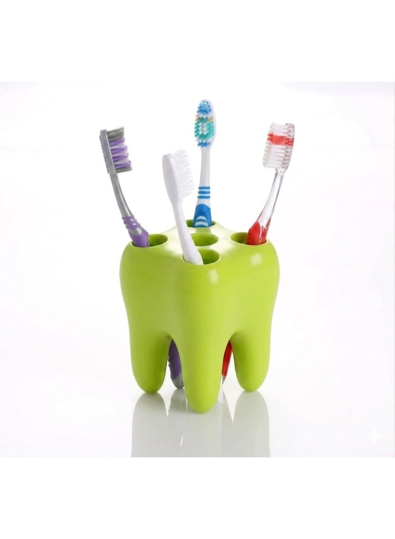 Toothbrush and Razor Holder – Creative & Trendy Molar Shape Adds Fun and Attractive Touch to Your Bathroom with Practical Design for Organized and Clean Storage for Daily Use (Green) - Image 2