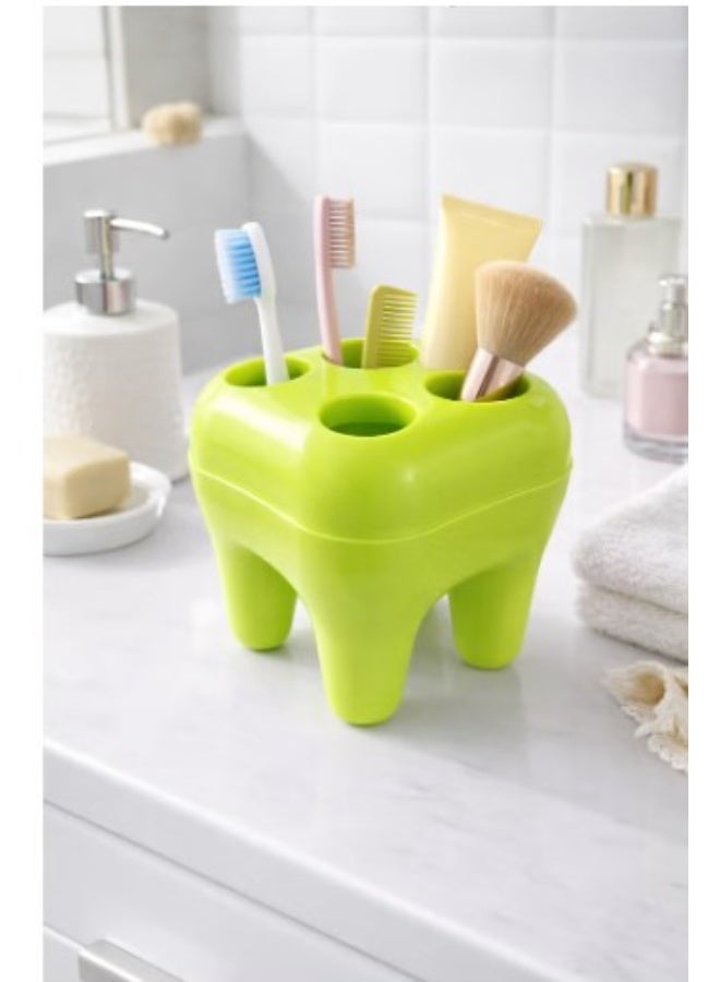 Toothbrush and Razor Holder – Creative & Trendy Molar Shape Adds Fun and Attractive Touch to Your Bathroom with Practical Design for Organized and Clean Storage for Daily Use (Green) - Image 4