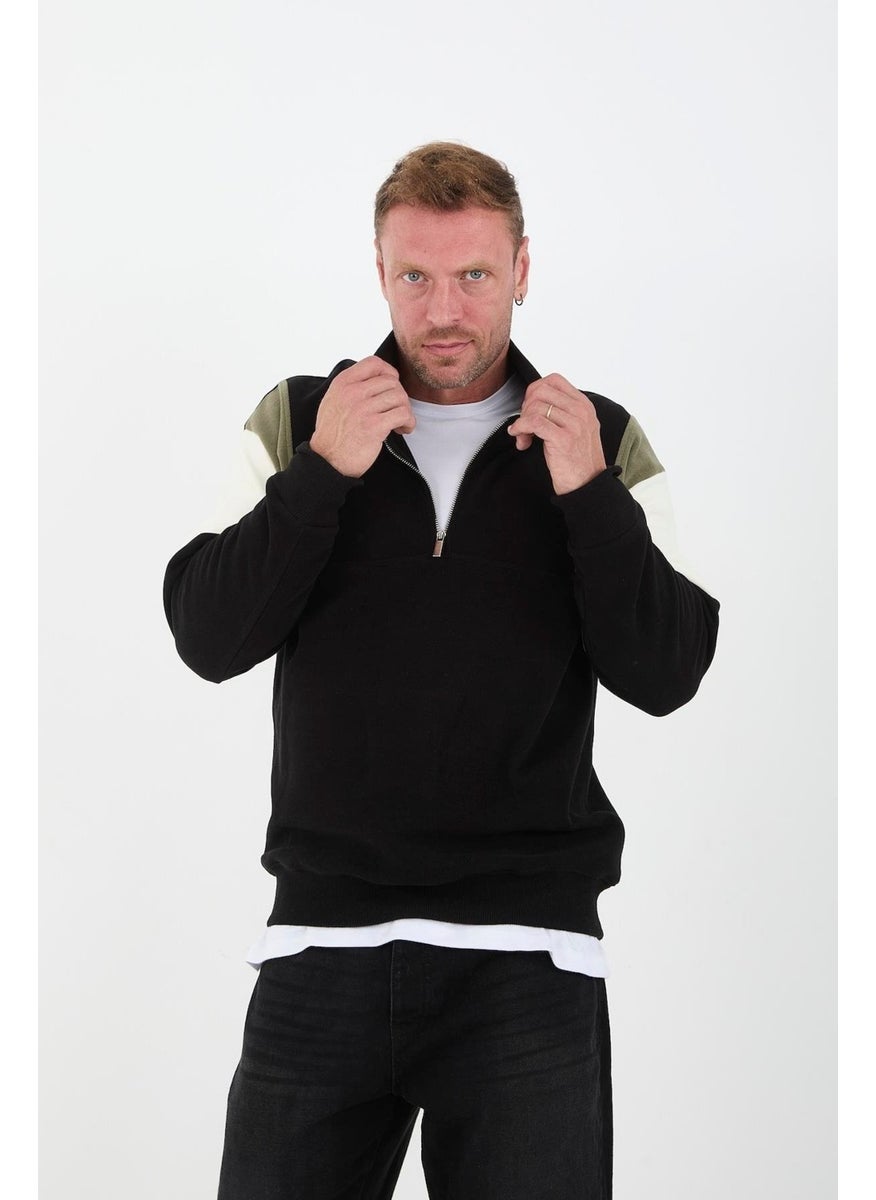 Oversize Men's Sleeve Garnished Selanik Knitted Men's Sweatshirt - Black - pzsku/ZD45038182943339F88B2Z/45/_/1741192233/4e174bce-4a66-49c7-b698-a76b8d8af684