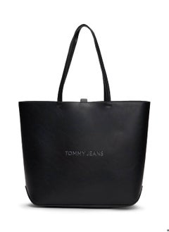 Women's Essential Metal Logo Tote - Faux Leather, Black - pzsku/ZD4503B2007638CE6E12FZ/45/_/1727274415/d5820e9f-018c-40a0-b10b-87bafab7d0d5