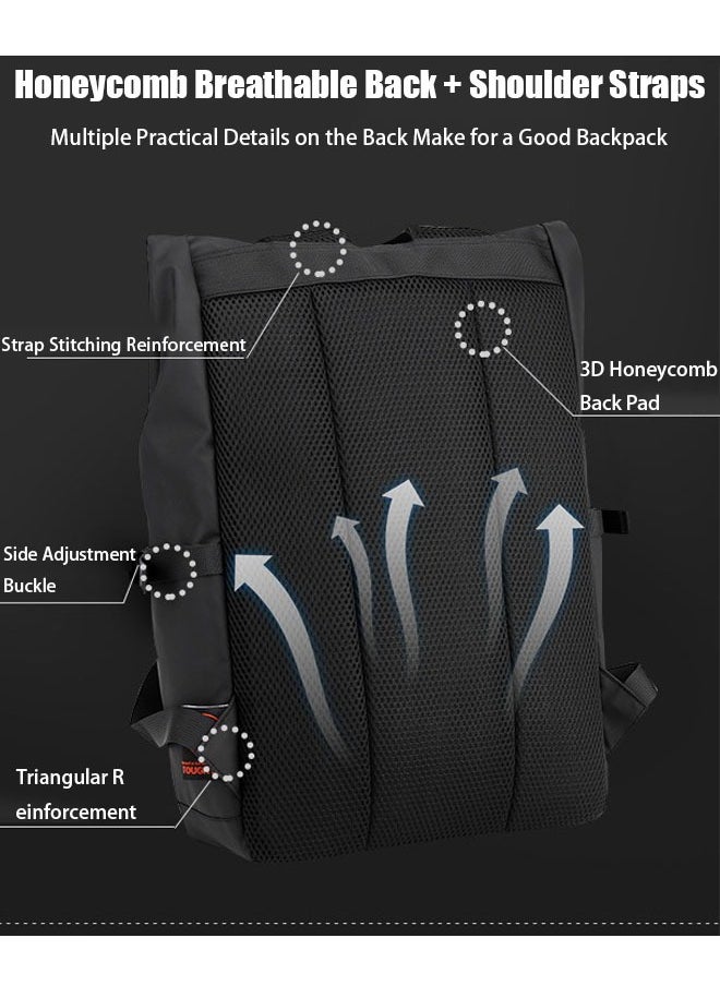 VUCATIN Laptop Backpack Business Backpak for Men Light-weight Stylish College Backpack Water-resistant Durable Travel Daily Use Leisure Bag (Grey)  - Image 3