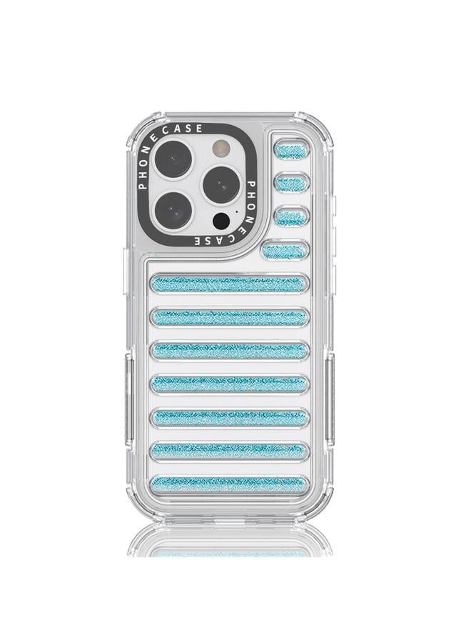 For iPhone 14 Pro Capsule Glitter TPU Hybrid PC Airbag Phone Case(Blue)