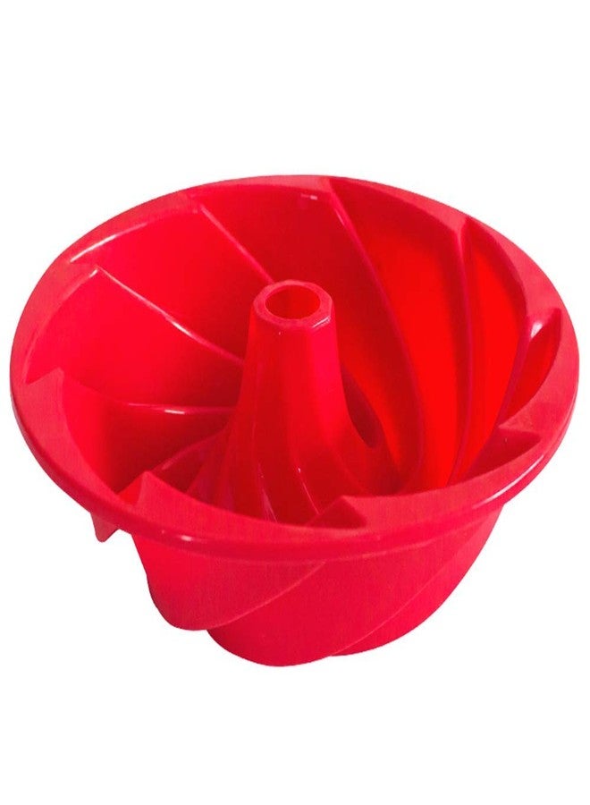 DODXIAOBEUL 6 1/2 Inch Silicone Baking Molds,Grade Fluted Round Cake Pan,Non-Stick Cake Pan for Bread,Gelatin,Jello,Baking Tools Cake Decorating Plate,DIY Baking Tool Red - Image 2