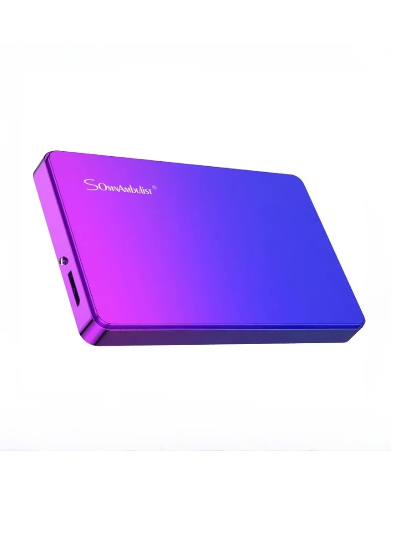 AROAQ External Hard Drive, USB3.0 Ultra Slim HDD Storage Device, Portable Compact High-speed Mobile Hard Disk Compatible for Pc, Desktop, Mobiles, Laptop, Game Console, Ps4, (Gradient Blue Purple, 1TB)  - Image 1
