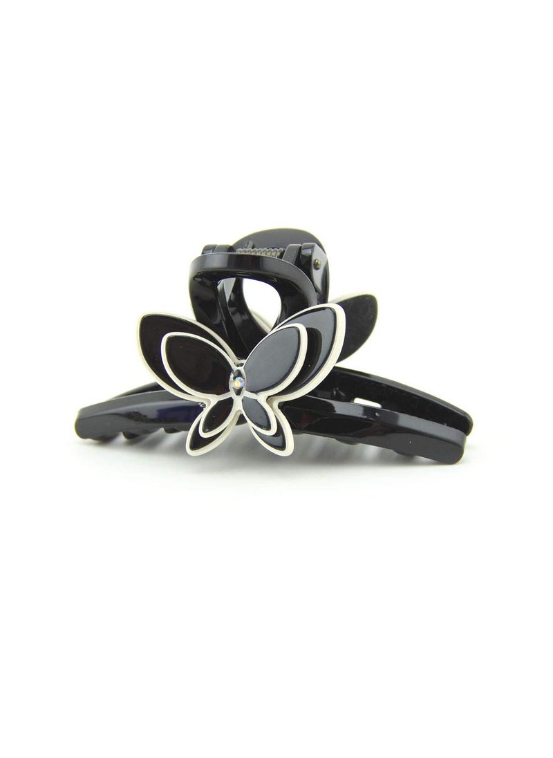 Meilliwish - Noble Little Butterfly Women Ponytail Holder Hair Claw Clip 1 PCSD95Black - Image 1