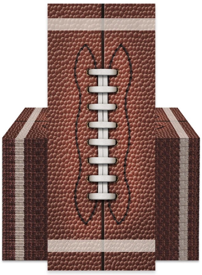 JarThenaAMCS جارثينا إيه إم سي إس 50 قطعة من مناديل الضيوف لكرة القدم بنية اللون مناديل ورقية قابلة للتصرف لموضوع رياضي لتزيين طاولة حفلة السوبر بول - Image 1