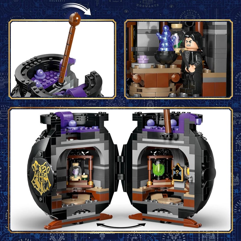 LEGO Harry Potter Cauldron: Secret Potions Classroom Toy - Desk or Bedroom Decor DIY Kit with Collectible Patronus & Hermione & Snape Minifigures - Gift for 10+ Year Old Girls & Boys - 76464 - Image 3