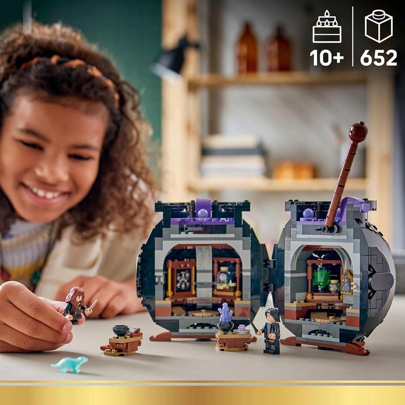 LEGO Harry Potter Cauldron: Secret Potions Classroom Toy - Desk or Bedroom Decor DIY Kit with Collectible Patronus & Hermione & Snape Minifigures - Gift for 10+ Year Old Girls & Boys - 76464 - Image 2