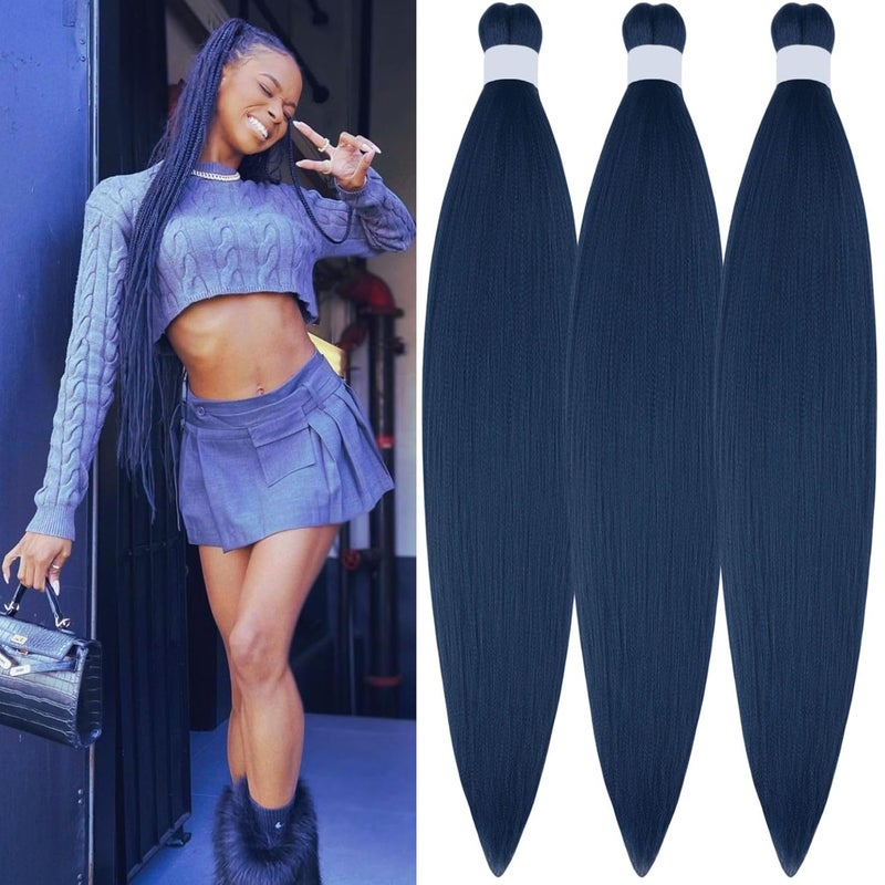 Navy Blue Braiding Hair Pre stretched Braiding Hair for BraidsPacks of 32610 OZ