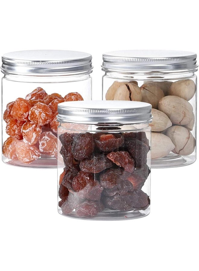 FUFU جرار بلاستيكية فوفو سعة 16 أونصة - جرار ميسون بلاستيكية شفافة - حاويات تخزين بفتحات واسعة مع أغطية لتخزين المطبخ والمنزل - حاوية محكمة الإغلاق 6 قطع - Image 3