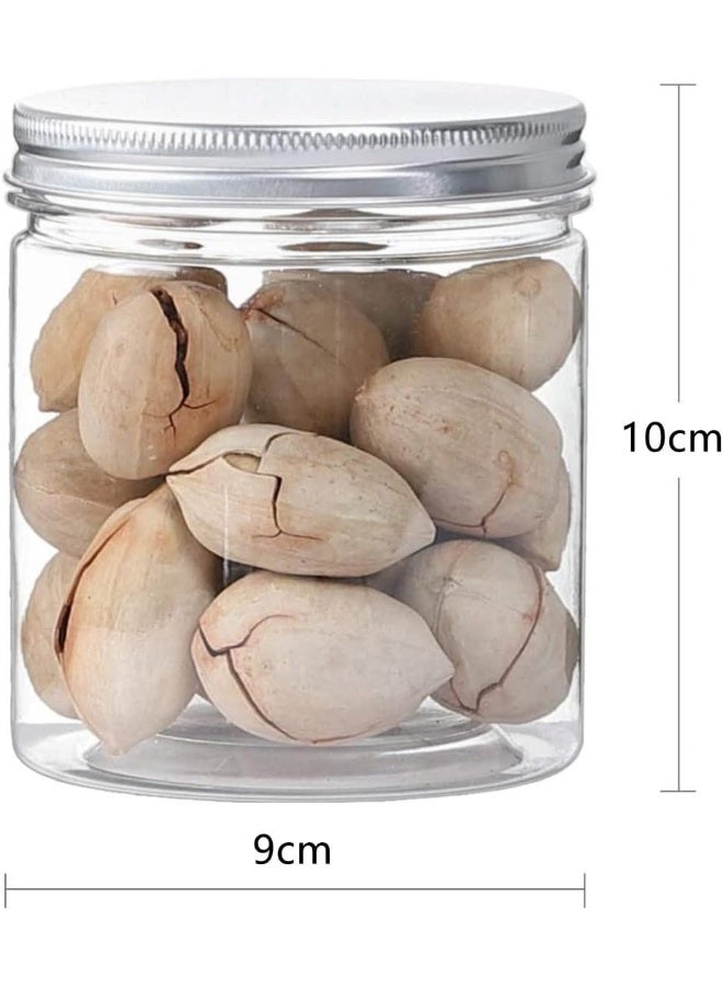 FUFU جرار بلاستيكية فوفو سعة 16 أونصة - جرار ميسون بلاستيكية شفافة - حاويات تخزين بفتحات واسعة مع أغطية لتخزين المطبخ والمنزل - حاوية محكمة الإغلاق 6 قطع - Image 2