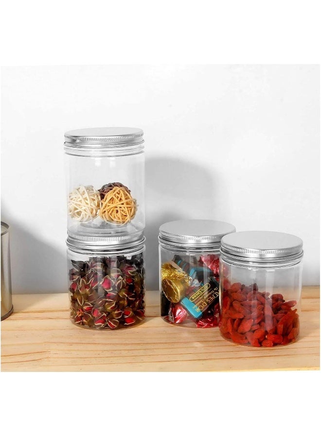 FUFU جرار بلاستيكية فوفو سعة 16 أونصة - جرار ميسون بلاستيكية شفافة - حاويات تخزين بفتحات واسعة مع أغطية لتخزين المطبخ والمنزل - حاوية محكمة الإغلاق 6 قطع - Image 4