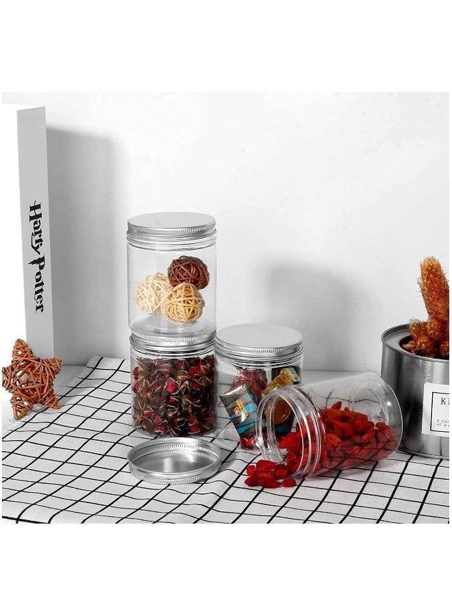 FUFU جرار بلاستيكية فوفو سعة 16 أونصة - جرار ميسون بلاستيكية شفافة - حاويات تخزين بفتحات واسعة مع أغطية لتخزين المطبخ والمنزل - حاوية محكمة الإغلاق 6 قطع - Image 5