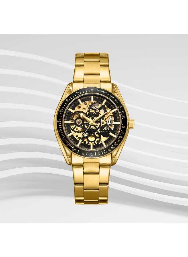 Kenneth Scott Black Men's Stainless Steel Mechanical Watch K22312-GBGB - 43 mm for Men | Best Price UAE