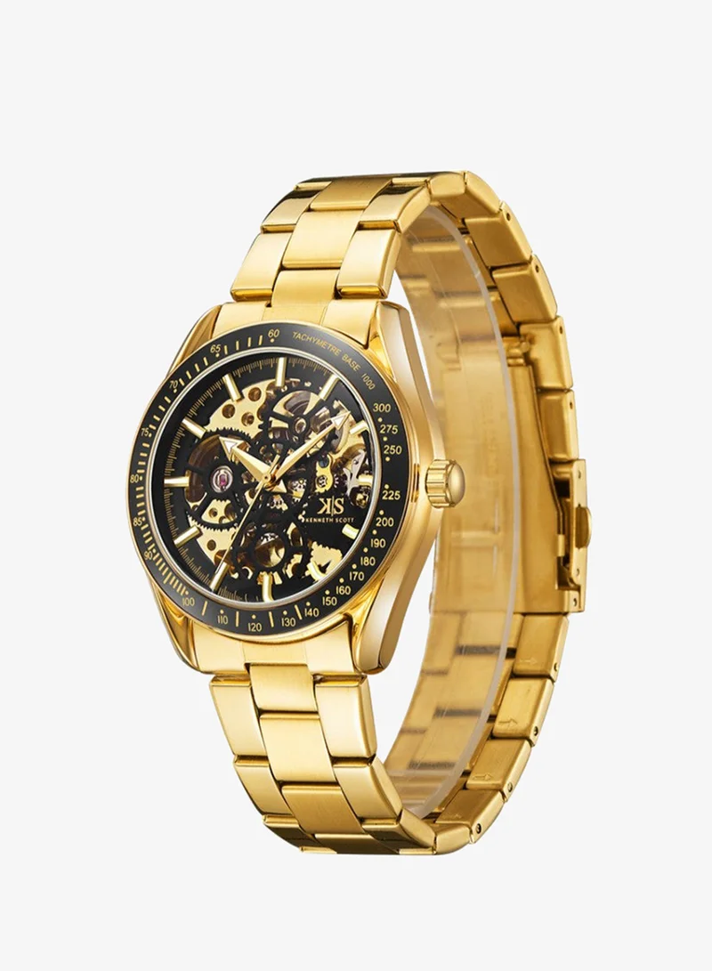 KENNETH SCOTT Men's Stainless Steel Mechanical Watch K22312-GBGB - 43 mm