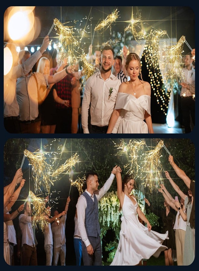 48 قطعة من عصي الزفاف المضيئة من Simgoing، مصنوعة من رقائق معدنية LED، أعواد زفاف مضيئة LED تتوهج في الظلام، أعواد وامضة، شرارات لحفلات أعياد الميلاد (ذهبية) - Image 5