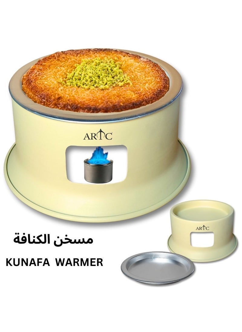 ARTC ARTC 2Pcs Portable Kunefe Sweets Warmer Stand And Cooking Plate Beige 34cm  - Image 1