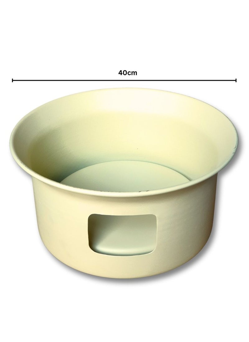 ARTC ARTC 2Pcs Portable Kunefe Sweets Warmer Stand And Cooking Plate Beige 34cm  - Image 3