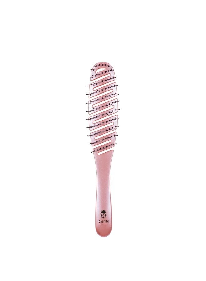 Calista Tools SMOOTHIE Brush Pink, Flexible Vented Detangler Brush for Women, Wet & Dry Hairbrush for Pain-Free Styling, Breakage Reducing Hair Brush for All Hair Types, Smoothing & Detangling Brush - Image 1