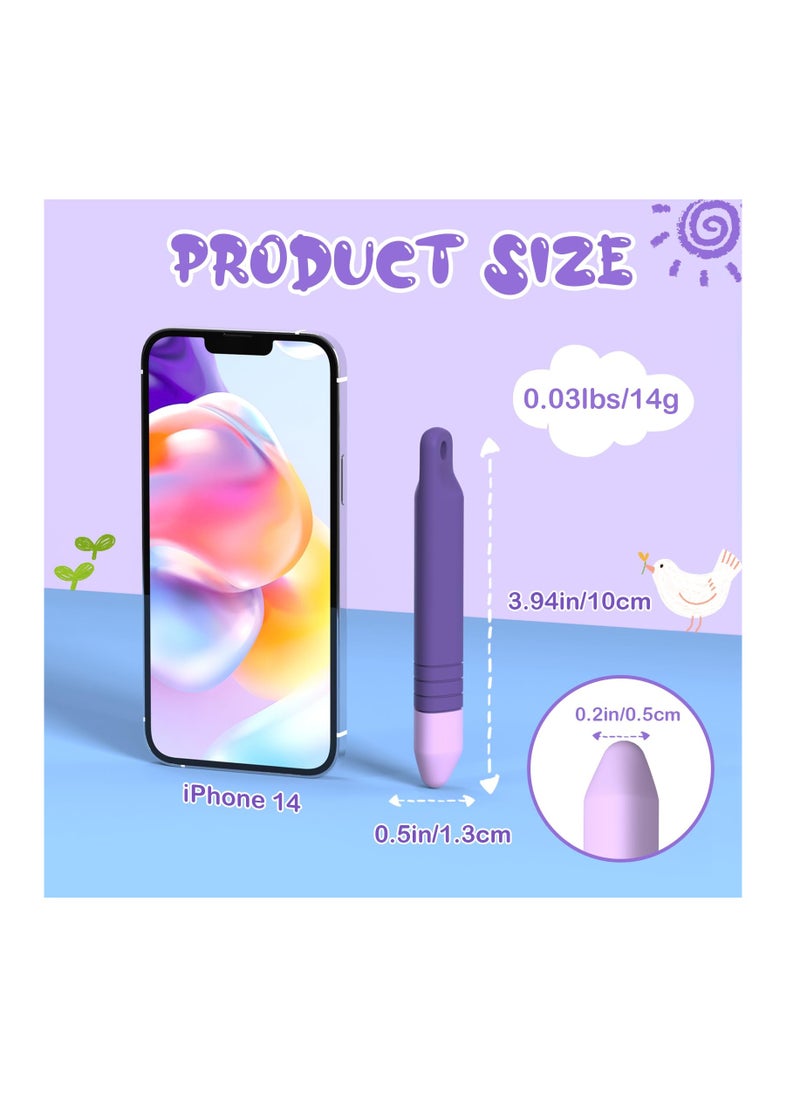Anmi Kid-Friendly Stylus Pens for Touch Screens with Tethers - Anti-Rolling Tablet Stylus 2 Pack for Kids, Compatible with iPad, iPhone, Tablets, Kindle and All Touch Screen Devices (Blue+Purple)  - Image 3