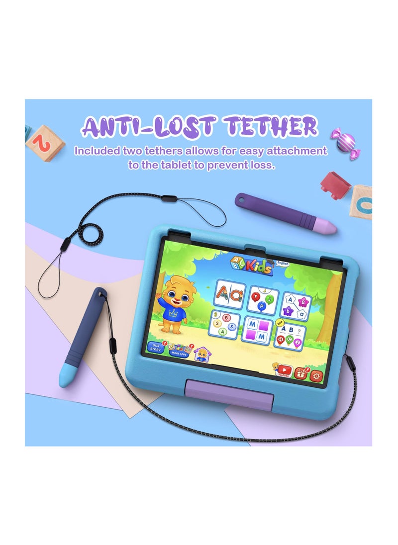 Anmi Kid-Friendly Stylus Pens for Touch Screens with Tethers - Anti-Rolling Tablet Stylus 2 Pack for Kids, Compatible with iPad, iPhone, Tablets, Kindle and All Touch Screen Devices (Blue+Purple)  - Image 5