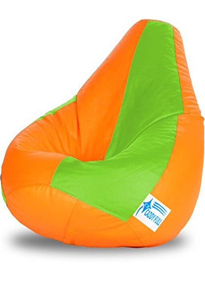 caddyFull Large Bean Bag Without Beans Green and Orange