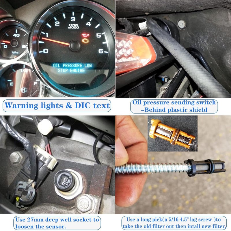 HIHIAV Engine Oil Pressure Sensor Switch Compatible with Chevy Silverado, Cadillac, GMC - Image 4
