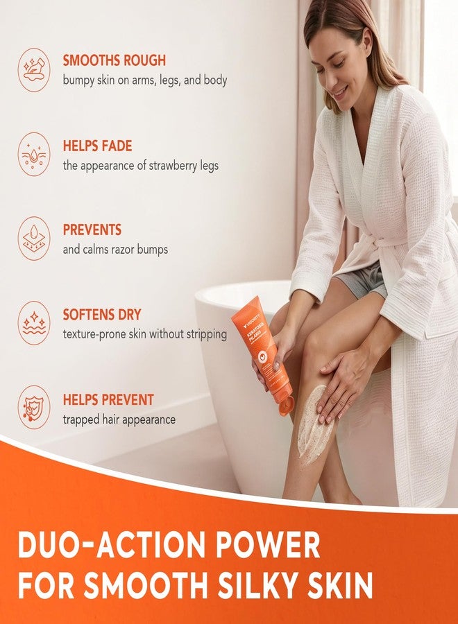 فيجوريتي مجموعة مقشر الجسم KP Bump Eraser ولوشن التقرن الشعري مع 10% من أحماض ألفا هيدروكسي وبيتا هيدروكسي - علاج سيقان الفراولة للنساء والرجال - يقشر ويرطب بعمق لبشرة أكثر نعومة وصحة - Image 5