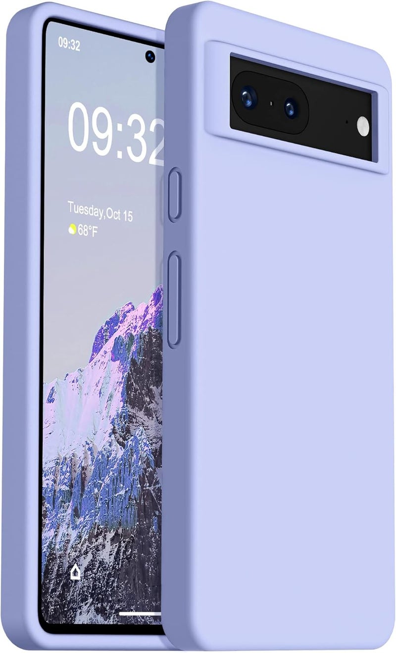 اوتوفلاي مصمم لحالة Pixel 7، حالة هاتف سيليكون مقاومة للصدمات رفيعة ونحيفة لـ Google Pixel 7 مقاس 6.3 بوصة (أرجواني فاتح) - Image 1