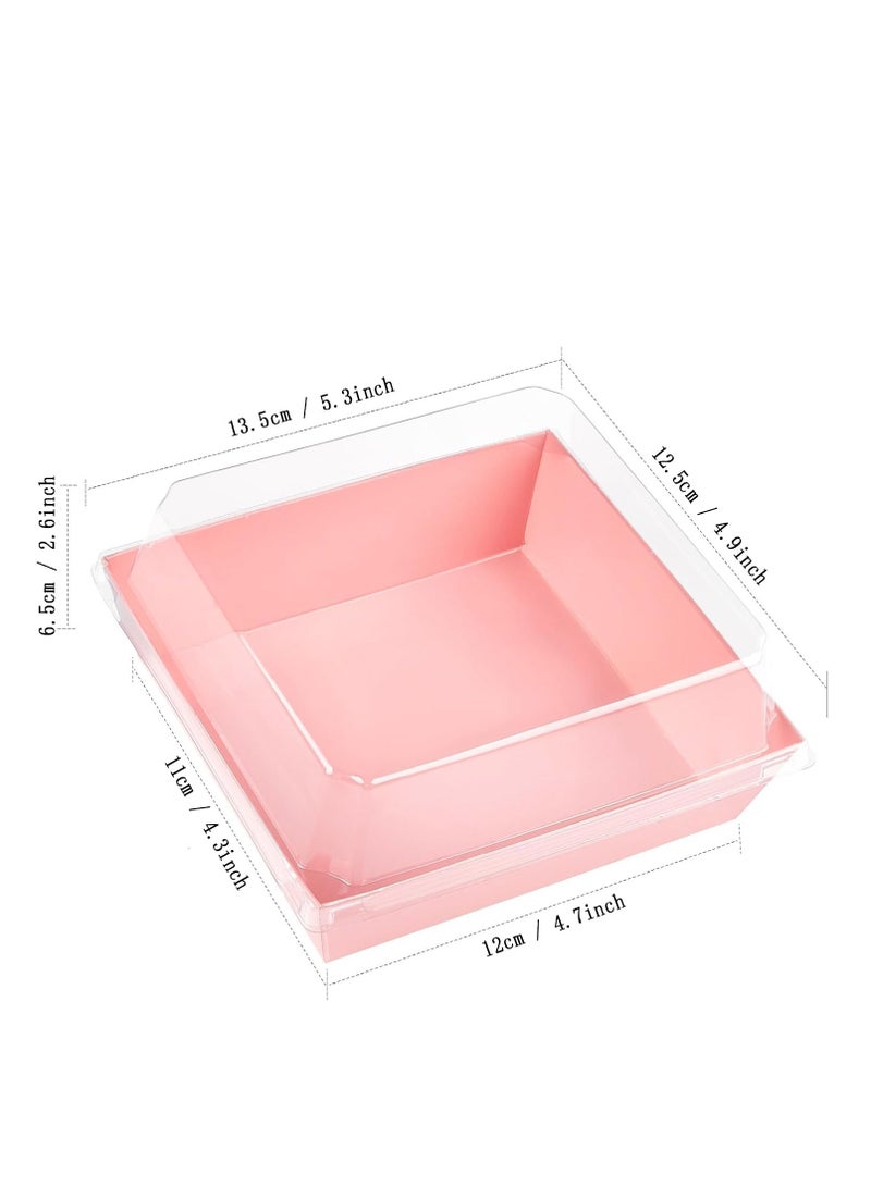 50 Pack Bakery Boxes  Small Dessert Boxes To Go  4 Inch Paper Mini Cake Boxes, Clear Treat Boxes, Disposable Cookie Cake Slice Containers for Charcuterie, Strawberries, Baked Goods - Image 2